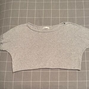 Oak + Fort cropped grey sweater